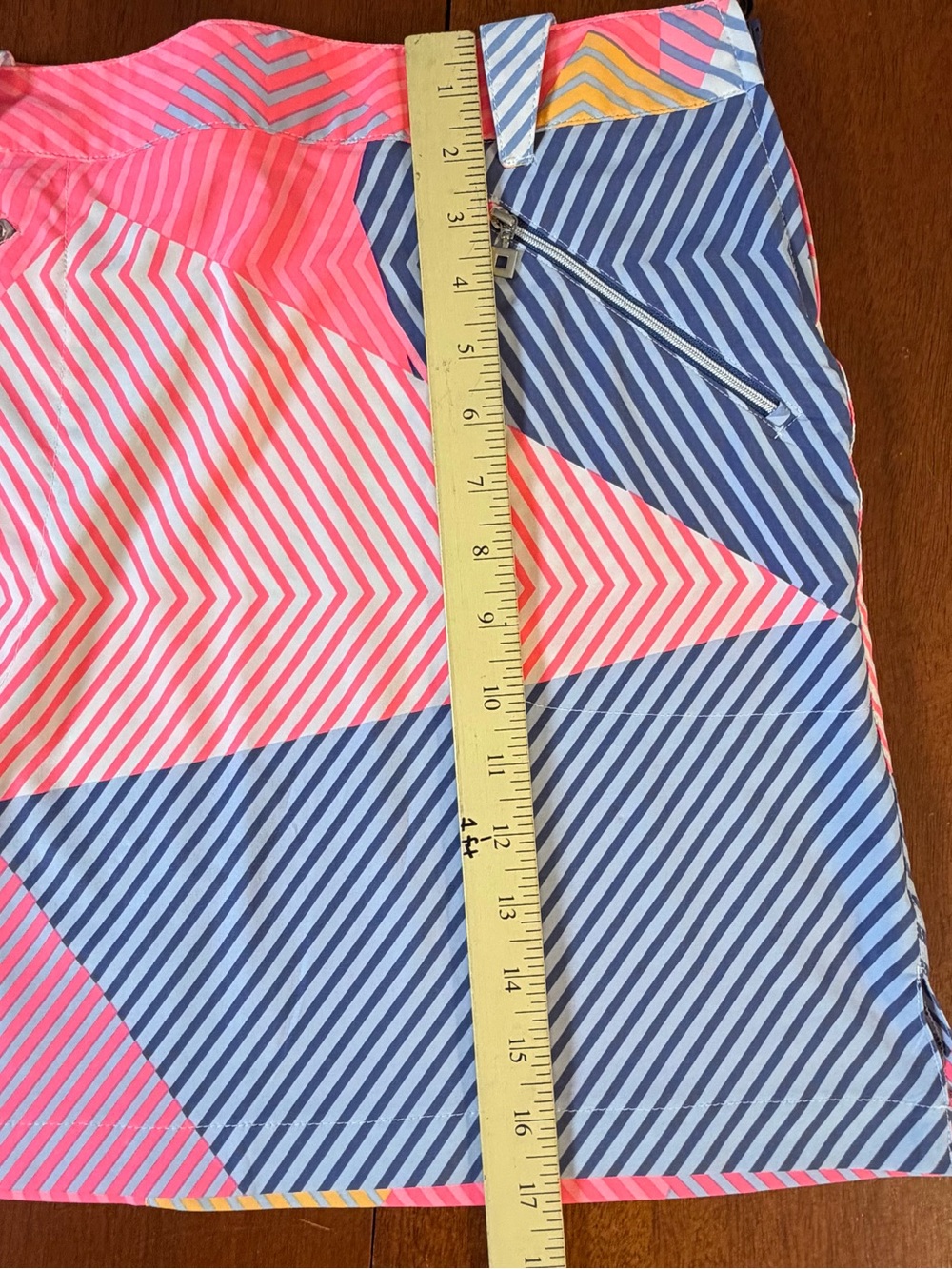 Jamie Sadock Galleria Geometric Stripe Skirt Besos Pink GEO Print Golf Tennis - Picture 8 of 9